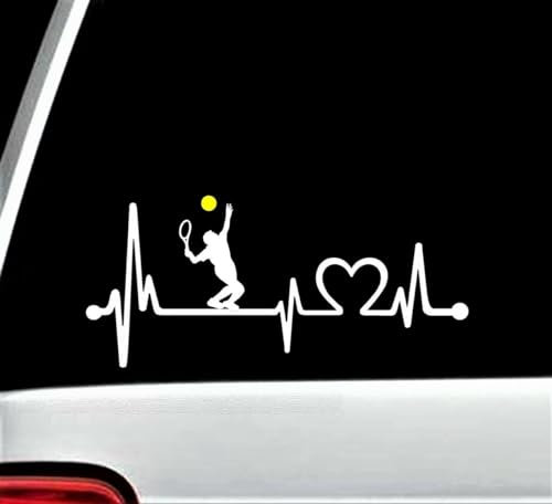myrockshirt Herzschlag Tennis Aufschlag Ball Tennisball 20cm Aufkleber Sticker Autoaufkleber Wandtattoo Profi Qualität UV beständig