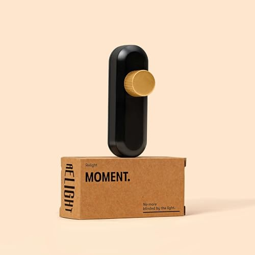 Relight Moment Phasenabschnittsdimmer (LED 3-80W, AGL & HAL 10-100W), Schnurdimmer SCHWARZ mit Drehregler aus Messing SATIN BRASS