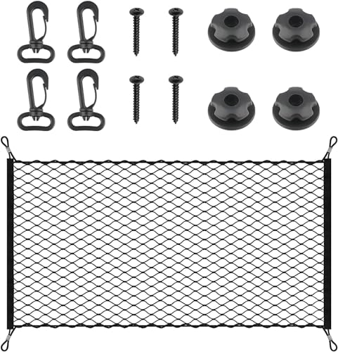 Forhome Rete per bagagli, 100 x 60 cm, allungabile fino a 140 x 100 cm, con 4 moschettoni e 4 fibbie in plastica ABS, super elastica per la maggior parte delle auto