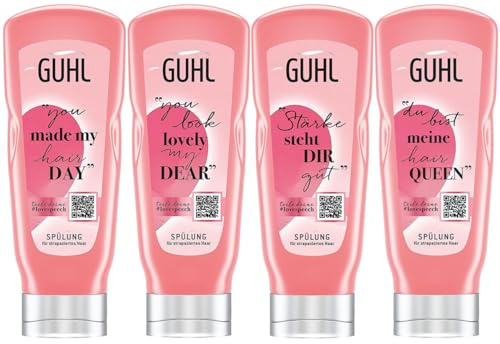 4x Guhl Lovespeech Repair Spülung Langanhaltend gekräftigtes Haar voller Lebendigkeit und Glanz für Strapaziertes Haar,200ml (4er Pack)