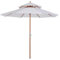 Outsunny 2.7 m Garden Parasol Umbrella, Double Tier Garden Umbrellas Outdoor Sun Umbrella Sunshade Bamboo Ribs, White