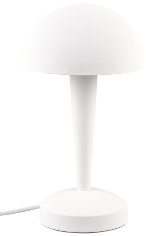 Reality Leuchten Tischleuchte Canaria R59561131, Metall Weiß matt, inkl. 4.9 Watt LED E14, On/Off Touch