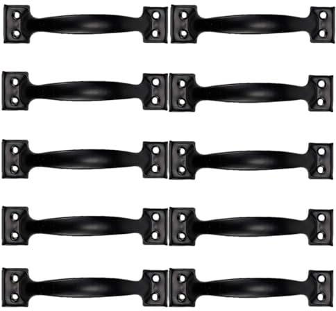 GYOTUU Black Modern Minimalist 10PCS Bow Handles for Cabinets, Drawers, Doors (Iron, 100% Iron, Black, 13.9 cm x 3.1 cm)