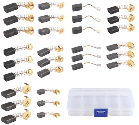 30 Pcs Cepillos de carbono para motor, Escobillas de carbón para amoladora angular Reemplazo de Cepillos de Carbón para Herramientas Eléctricas Accesorios de Repuesto para Taladro Eléctrico Sierras