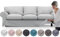 comfortly Ektorp 3-Sitzer-Sofa Ersatzbezug - Strapazierfähiger Schonbezug, Haustier- und Schmutzabweisend, Langlebiges Nano-Tech-Gewebe, Leicht zu Reinigen und zu Ersetzen (Silber)