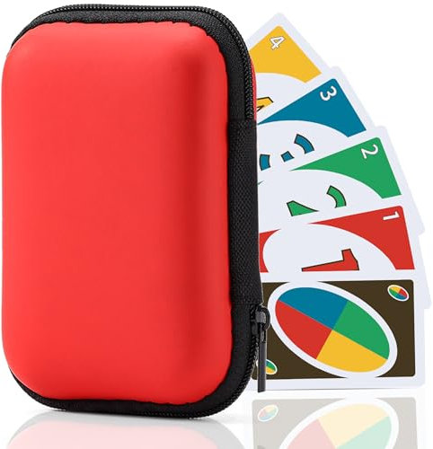 mwellewm Playing Cards Case for UNO, Card Game Case, Practical Playing Card Game Box Holder Storage Box (Red)
