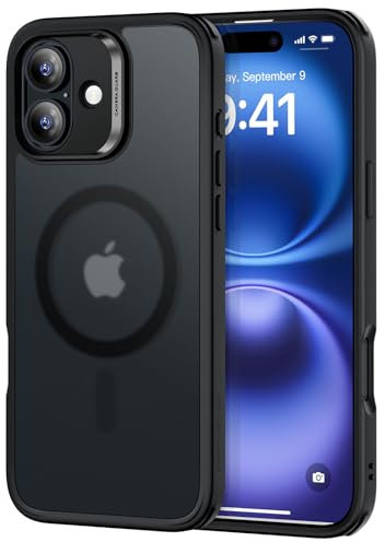 ESR for iPhone 16 Case, Compatible with MagSafe, Shockproof Military-Grade Protection, Magnetic Phone Case for iPhone 16, Classic Hybrid Case (HaloLock), Frosted Black