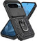 Jeelar ESONG Funda para Google Pixel 9 Pro Armor Carcasa Protectora de Militar con Cubierta de Cámara Deslizante&Giratorio Anilla Soporte,Negro