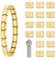 18PCS Italian Charm Bracelet Gold Set,Italian Assorted Charms snd Opening Tools,fit all 9mm Modular for Italian Charm Bracelet Links,Women's italian style charms,DIY Gift