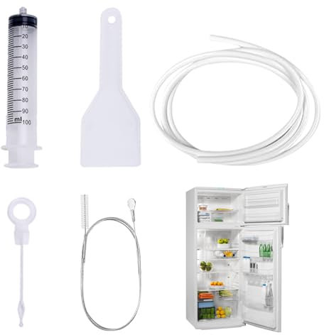 5 Pcs Nettoyage pour RéFrigérateur,Drague De Vidange Réfrigérateur,Kit Nettoyage Frigo,Bâtonnets Nettoyage De Trou De Vidange,Multifonctionnel Trou Vidange Réfrigérateur Brosse Frigo,Pour Cuisine