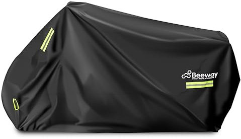 BEEWAY Motorbike Cover, Waterproof Motorcycle Cover Outdoor Indoor for Moped Scooter Motocross - Heavy Duty 420D Oxford Sun Rain UV Dust Protective Covering, XXXXL 295 x 110 x 140 cm