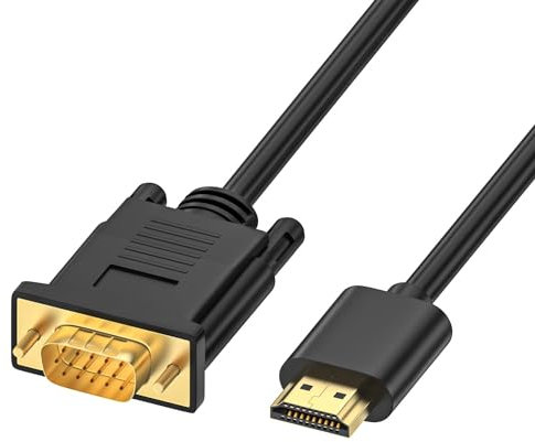 Loydia 3M HDMI VGA Kabel, HDMI VGA Adapter - Monitor Kabel VGA auf Displayport, VAG HDMI Kabel Kompatibel mit Projektor, Desktop, Laptop, PC, Monitor