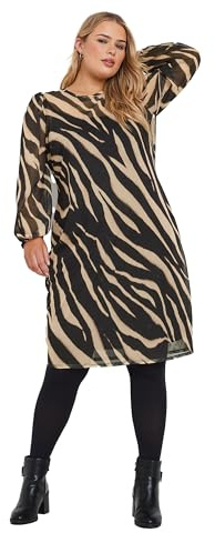 Yours Curve Zebra Print Mesh Mini Dress - Women's - Plus Size Curve Black