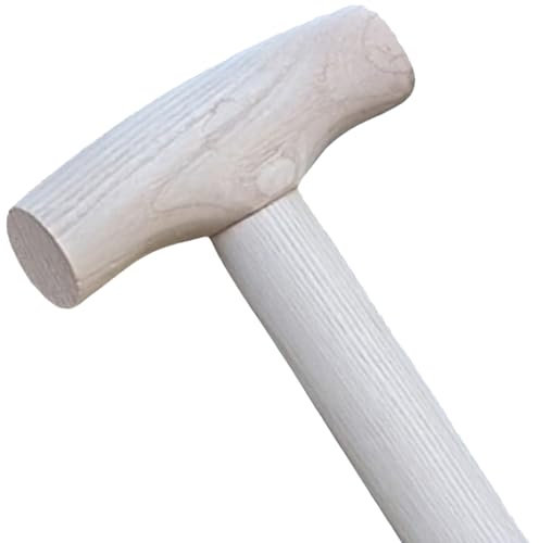 Land-Haus-Shop Spatenstiel Ersatz Spaten Holz Stiel aus Esche mit T-Griff, 85 cm lang, Durchmesser 35 mm unten schmal zulaufend
