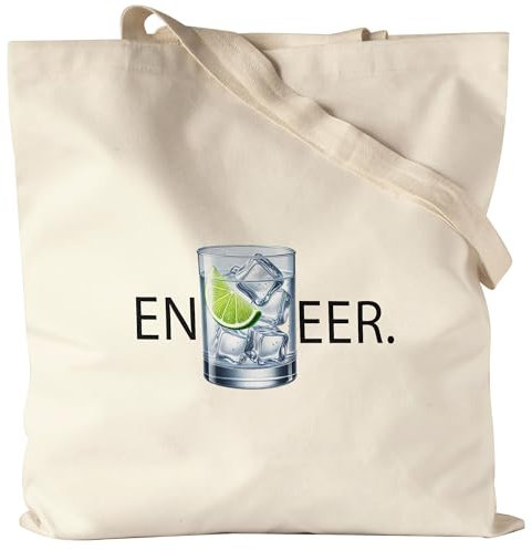 Hey!Print EnGineer Tragetasche natur Gin Ingenieur Engineer Gin Trinker Abschluss Ingenieurwesen Akademiker