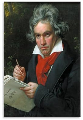 LOKJKOEQ Ludwig Van Beethoven Poster Dekorative Malerei Leinwand Wandkunst Wohnzimmer Poster Schlafzimmer Malerei 08x12inch(20x30cm)