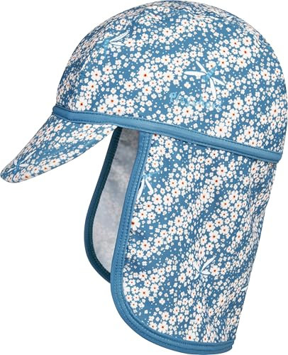 Playshoes Unisex Kinder Bademütze Sonnenhut, Petrol Blümchen, 51
