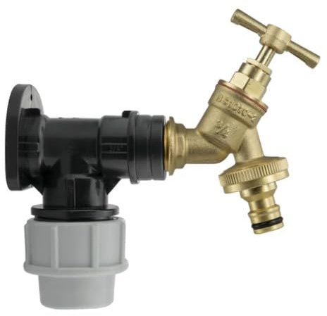 AP Supplies Wall Flange Kit 25mm MDPE, Brass Tap, Snap-On