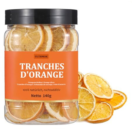 Tranches d'orange séchées 140g, 100% naturelles, sans additifs artificiels ni sucre supplémentaire