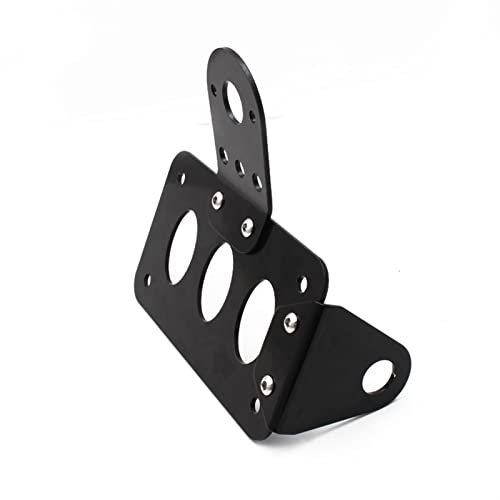 PuLaif Motorcycle plate mount Black Universal Motorcycle Side Mounted Tail Light Frame License Plate Bracket Retro Aluminum Motorcycle Accessories
