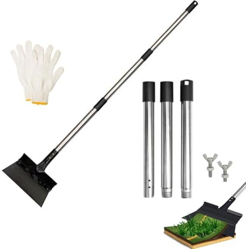 Multifunctional Garden Cleaning Shovel Tool, 54 Inch Flat Shovels Long Handle, Heavy Duty Metal Weeder Scraper Gardening Spade Cleaning Tool for Weeding, Landscaping, Lawn Edging, Digging, Ice Removal