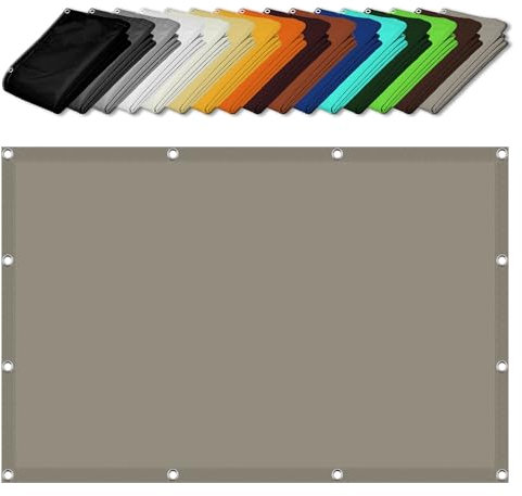 Tenda da Sole Parasole 3 x 7 m Protezione Raggi 98% UV Impermeabile Esterni Tenda a Vela Ombreggiante con Fune a Vela per Giardino Balcone Piscina, Tortora