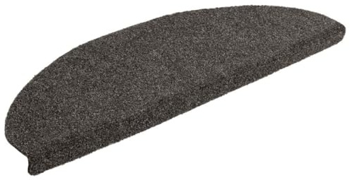 Qnhdfrt Stufenmatten Selbstklebend 5 Stück Anthrazit 65 x 21 x 4 cm Halbrund Treppenteppich aus Polypropylen mit Rutschschutz für Innenbereich Modernes Design