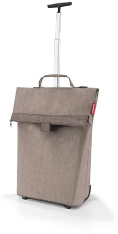 reisenthel Trolley M Herringbone Mokka – Tragbarer Einkaufstrolley mit stabilem Aluminiumrahmen – Aus wasserabweisendem Material