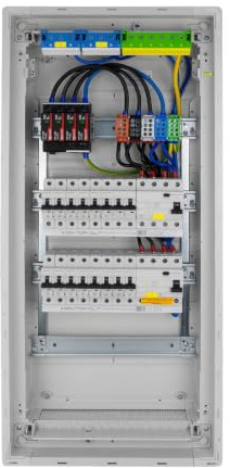 Doktorvolt Sicherungskasten Unterputz 4-reihig 48 Module – Verteilerkasten verdrahtet mit 14x MCB 2x RCCB VDE geprüft IP40 Hager Verteilerschrank 755x348x98 mm für Haus Werkstatt und Gewerbe