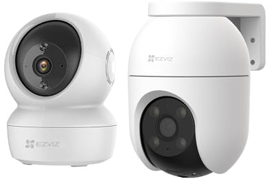 EZVIZ Pacchetto Composto da Telecamera Wifi per Esterni C8c 5MP e Telecamera Wi-Fi Interno C6N 2MP Kit