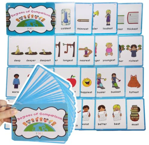Jinhxofs 20 Pièces Flashcards D'anglais Colorées Cartes Lexique Résistantes Fiches pour Parents