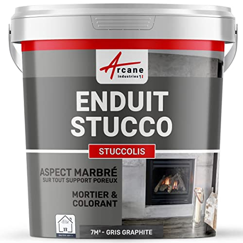 Stuckfarbe, STUCCOLIS Putz mit Mörtel und Farbstoff Graphitgrau - kit bis zu 7 m²
