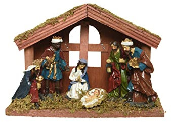 Kaemingk Krippenhaus aus MDF, 6 Stück