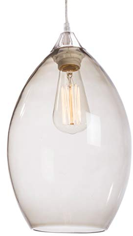 Luminaire Wilkinson, suspension verre fumé, 40 W, fumé, ø 20 x H 30 cm