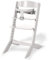 Geuther chaise haute SYT, chaise pour enfant (chaise haute évolutive pour bébé, utilisable avec le transat, chaise pour bébé avec dossier ergonomique incurvé, arceau ventral massif) gris clair