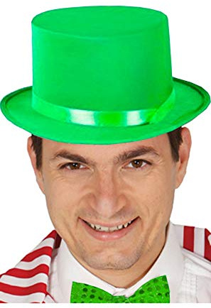 Guirca Satin Zylinder grün Erwachsene Showtanz Zubehör Clown Fasching Karneval