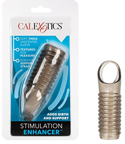 CalExotics EXTENSIONS Cal Exotics Textured Penis Sleeve with Ball Strap, Grey, u