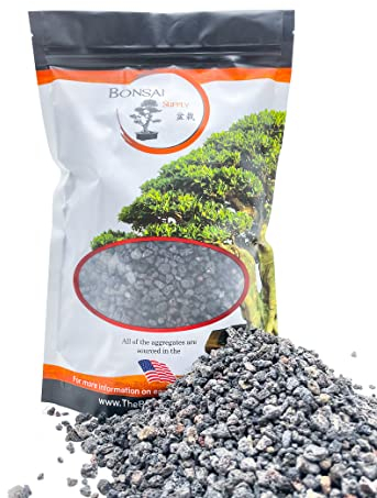 Lavastein, 1,4 kg Bodenaggregat für Bonsai, Kakteen, Sukkulenten und andere Behälterpflanzen, ermöglicht optimale Drainage, verbessert die Bodenbelüftung, 0,6 cm schwarzes Lavastein