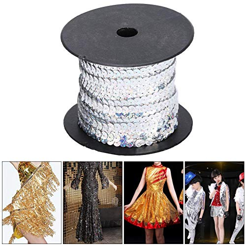 Paillettenband, 1 Rolle Pailletten-String, 6 mm, flach, Pailletten, String, 100 m, Rolle für Handwerk, DIY, Projekte, Verschönerung, Kostüm, Zubehör