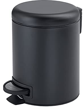 Gedy Potty Poubelle en Acier Inoxydable Noir Mat 3 l