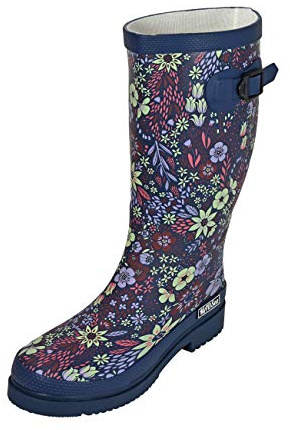 MADSea Damen Gummistiefel Flower Blumenprint Langschaft