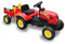 QPLAY - Tractor a Pedales con Remolque - Dos velocidades - Ideal para niños a Partir de 3 años - Rojo