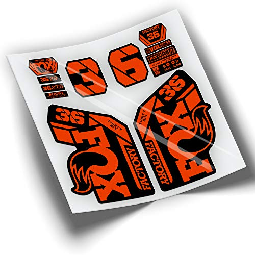Autocollants fourche Fox 36 Factory 2021 couleurs WP425 rouge orange fluo