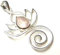 Kettenanhänger, Anhänger Silber, Motiv Lotus, mit echtem Rosenquarz, aus Sterlingsilber gearbeitet, Schmuck Damen, Freundschaft, Schutzsymbol