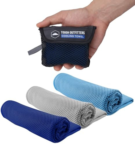 Tough Outdoors Cooling Towels (38.5x12) - Cooling Towels for Neck & Face, Cooling Neck Wraps - Ice Towel & Sweat Rag for Camping, Gym, Yoga & Sports