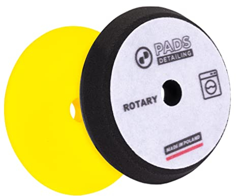 DETAILINGPADS Polierschwamm 2er Set | Polierpad Polierscheibe Polierwerkzeug Poliermaschine Klein | Polierschwämme Set 125mm Polieraufsatz Akkuschrauber | EU Auto Polierpads (UFO 1xGelb 1xSchwarz)