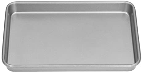 Buachois Teglia Pizza Rettangolare,32.7 x 24.8 x 2.5 cm Teglie da Forno in Acciaio Inox,Teglie per Pizza Antiaderente Teglia Forno per Pane, Biscotti, Pizza e Torte