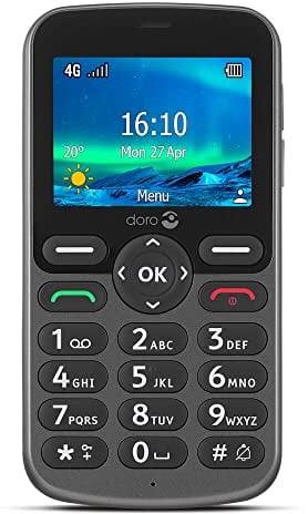 Doro 5860 4G Unlocked Mobile Phone for Seniors with Talking Number Keys, 2MP Camera, Assistance Button and Charging Cradle [UK and Irish Version] (Graphite)