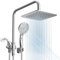 Ryamen Dual Shower Head Combo, 8'' High Pressure Rain/Rainfall Shower Head,5 Settings Adjustable Handheld Showers,with 15 Height Adjustable Slide Bar,Holder/Hose, Angle Adjustable, Chrome