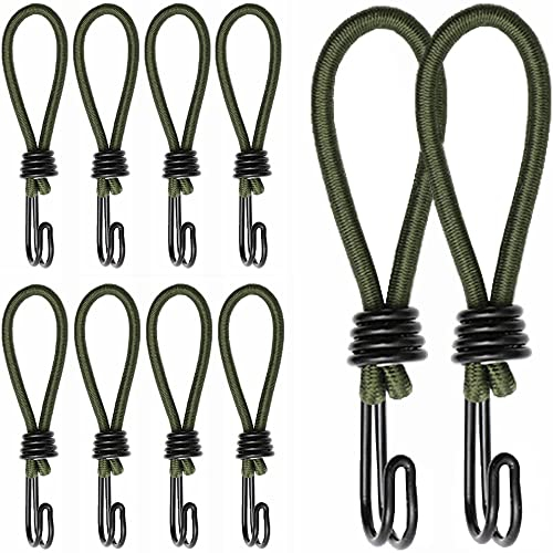Kiwochy 10 Stück Spanngummi mit Haken 15cm Expander Expanderhaken Premium Planenspanner mit Spiralhaken Spannhaken Zelt Elastic Rope Schnallenhaken Gummispanner für Planen Netze Banner- Schwarz